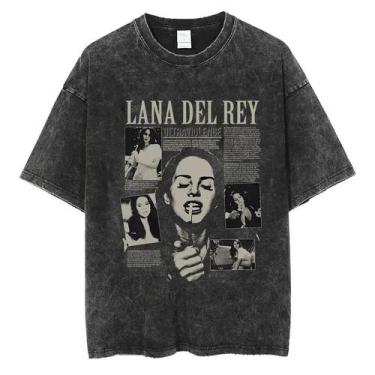 Imagem de Camiseta Vintage Oversized Para Homens E Mulheres, Estilo Retro De Lan