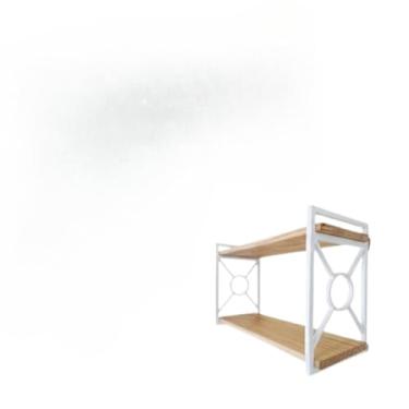 Imagem de Prateleira Decorativa Estilo Industrial com Suporte | Antiferrugem | Estante de Parede para Cozinha Sala Quarto(20x60 Branco)