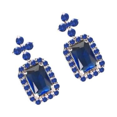 Imagem de Brincos De Gota Em CZ Azul Claro Para Mulheres, Joias De Moda Romântic