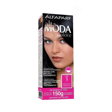 Imagem de Coloração Permanente Cobertura Fios Brancos 150g Alta Moda 3.0 Caffè Brilho