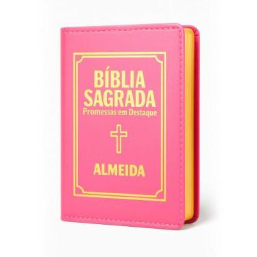 Imagem de Bíblia Sagrada Letra Pequena Luxo Pink - REI DAS BIBLIAS