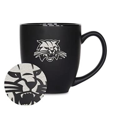Imagem de Rico Industries Caneca Bistrô Preto Fosco NCAA Ohio Bobcats Main 473 ml - para bebidas quentes ou frias - Logotipo do time gravado para uma sensação única