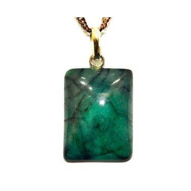 Imagem de Colar Esmeralda Retangular Natural Prata 950 Pino - CristaisdeCurvelo