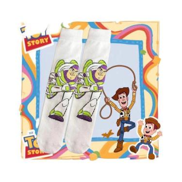 Imagem de 1/4 pares de meias de cano alto da moda de desenho animado unissex - P