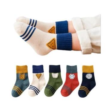 Imagem de Meias Infantis De Cano Médio Com Desenho De Gatinho Para Bebês Meninos
