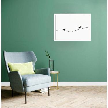Imagem de Quadro Decorativo Pássaros Fio - 50X70Cm
