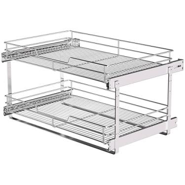 Imagem de JOWBOOW Prateleiras para armário de 2 camadas (66 cm L x 56 cm D)