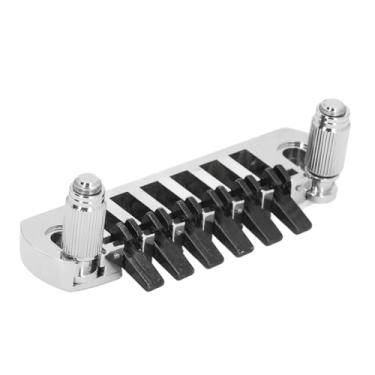 Imagem de WALFRONT Ponte de Guitarra de Liga de Zinco Substituição de Ponte de Guitarra Elétrica para Estilo LP SG EPI, Tons Vintage Com Sustentação Aprimorada, de 6 Cordas Com Pinos para Melhor Jogabilidade