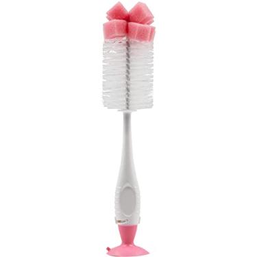 Imagem de Escova Mamadeira E Bico Com Ventosa Rosa