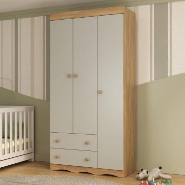Imagem de Guarda-roupa Infantil 92cm 3 Portas e 2 Gavetas Realeza Multimóveis MP4452