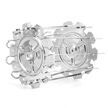 Imagem de Conjunto de Espetos Aço Inoxidável para Churrasco Acessório Grelha Forno Elétrico e Assador Alimentício Não Alto Temperatura Portátil Cozinha Familiar