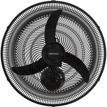 Imagem de Ventilador de Parede Ventisol 130W 50cm 3 Pás Preto New 110V para Uso Comercial