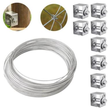 Imagem de Kit 8 Catraca Esticadora Arame liso galvanizado fio 16 Cerca Funcional