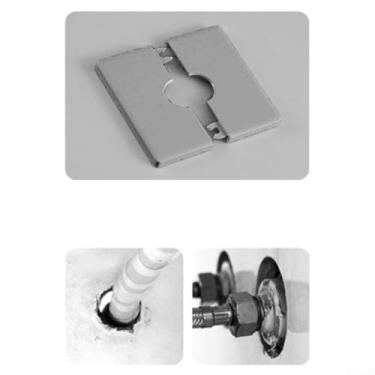 Imagem de Capas de parede de tubo quadrado, 5 peças de placas de proteção ABS cinza decorativas para interruptores e soquetes para banheiros, cozinhas e acessórios de encanamento para melhoria da casa (52 mm)