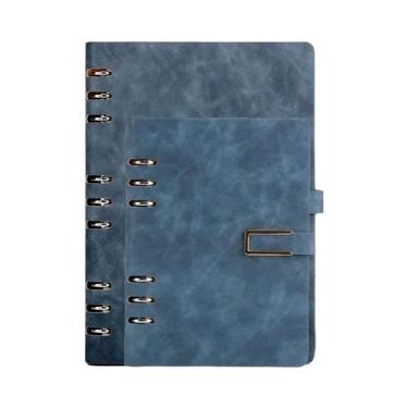 Imagem de Caderno De Couro Macio A5/B5 Com Clip Metálico Removível, 100 Folhas P