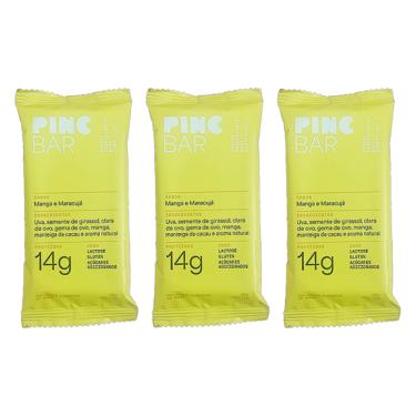 Imagem de Kit 3X: Barra de Proteína Maracujá e Manga Sem Açúcar Pinc Bar 50g