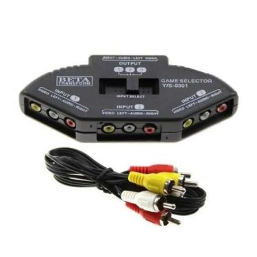 Imagem de Chave Seletora De Áudio E Vídeo, Chaveador Rca + Cabo Av