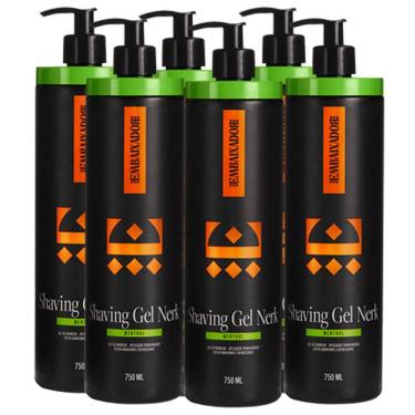 Imagem de Kit 6 Shaving Gel De Barbear Nerk Menthol Embaixador 750Ml