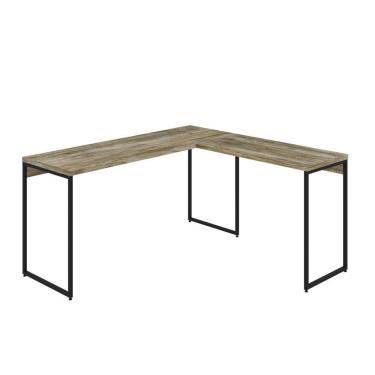 Imagem de Mesa Em L Dynamica Diretor 150x140x75cm Carvalho - Est.preta Carvalho - Est.preta