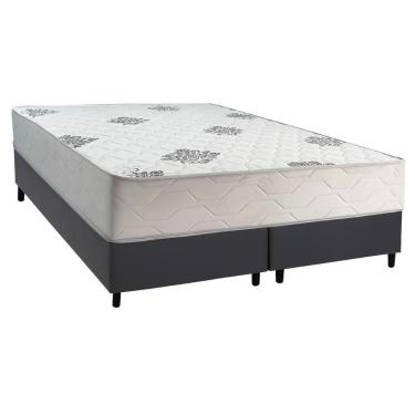 Imagem de Cama Box Queen: Colchão Ortopédico Inovaflex Comfort Premium+base Crc Corano Gray (158x198)