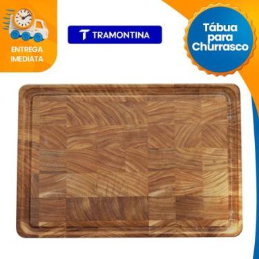 Imagem de Tabua de Carne Grande Tramontina Madeira Pesada Churrasco Retangular 4