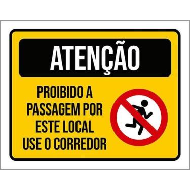 Imagem de Kit 10 Placa Acm Passagem Por Este Local Use Corredor 18X23 - Sinalizo