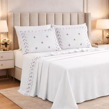 Imagem de Jogo De Cama Elise King 100%Algodao 300 Fios Super Macio - De Luca Enx