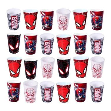 Imagem de Kit 24 Homem Aranha 320 ml Lembrancinhas Festa Infantil Aniversário Co
