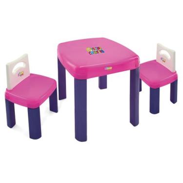 Imagem de Conjunto mesa infantil reforçada para atividades refeição brincadeira 