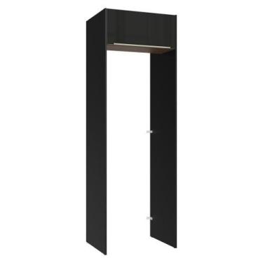 Imagem de Porta-geladeira 73 Cm 1 Porta Basculante Preto/rustic/preto Lux Madesa