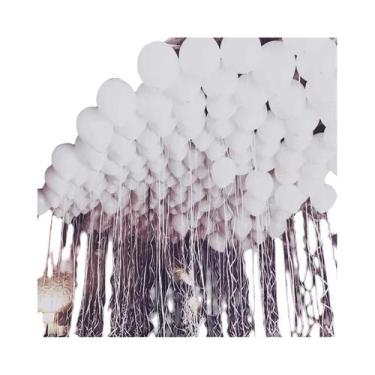 Imagem de Balões De Confete Prateados 12 Polegadas 30 Peças Branco Pérola Decora