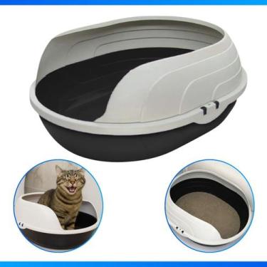Imagem de Bandeja Higiênica Para Gato Prime Com Arco - Furacão Pet, Preto
