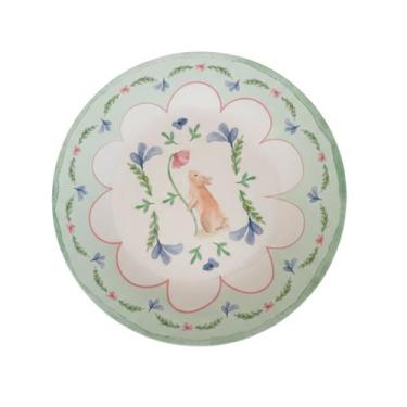 Imagem de Sousplat coelho verde 33cm páscoa plástico florarte - FLOR ARTE