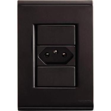 Imagem de Conjunto 4x2 com 1 Tomada 2P+T 10A 250V Liz Preto Tramontina