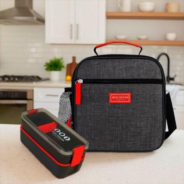 Imagem de Kit Bolsa Térmica Pote Marmita 750ml linha Vibe Jacki Design Marmita D
