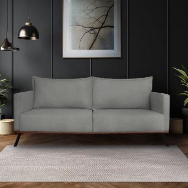 Imagem de Sofá para Sala de Estar Fixo 3 Lugares Zeki Cinza