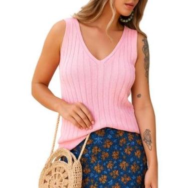 Imagem de Regata Tricô FMF Feminina com Textura Trançada Leve e Confortável-Feminino