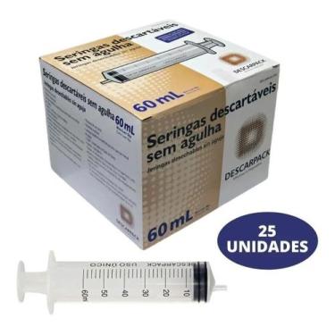 Imagem de Seringa 60ml sem agulha slip descarpack cx com 25 unidades