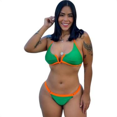 Imagem de Biquíni Bojo Removível Top Neon Biquini Florescente Bloguerinha Fio Du