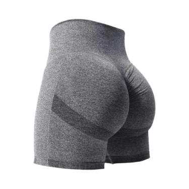 Imagem de Shorts De Ginástica Femininos De Cintura Alta Com Estampa Tie Dye, Efe