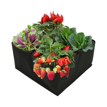 Imagem de Canteiro Elevado De Tecido Com 4/8 Divisórias, Saco De Cultivo Quadrad