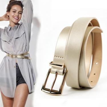 Imagem de Cinto Feminino Ajustável Fivela Metal material sintético Social Casual
