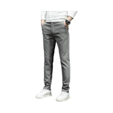 Imagem de Calças Casuais Masculinas De Outono Inverno Com Corte Slim E Stretch, 