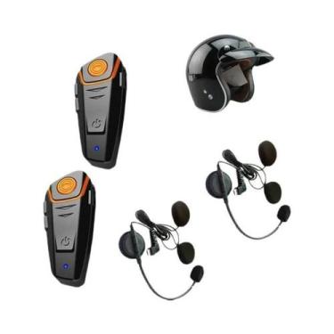 Imagem de Intercomunicador Bluetooth Para Capacete De Moto À Prova d'Água Com MP