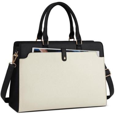 Imagem de Bolsa para laptop RAINSMORE para mulheres em couro impermeável de 15,6