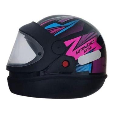 Imagem de Capacete Para Moto Automático EBF Barato Fechado Motoboy, Style Rosa, 