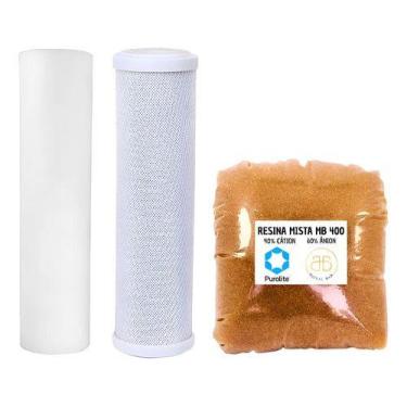 Imagem de Kit Refil Deionizador 3 Estágios Resina Mb400 Completo Branco - Royal 
