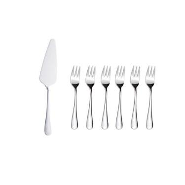 Imagem de Espatula e Garfo de Bolo Talheres Sobremesa Aço Inox Kit 7un - CASACHA
