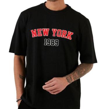 Imagem de Camiseta Camisa 100% algodão estampa New york verão, Street wear, acad