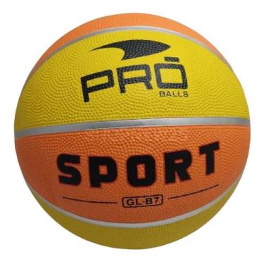 Imagem de Bola De Basquete Pro Balls Sport Amarela Com Laranja - Tamanho 7 - Pró